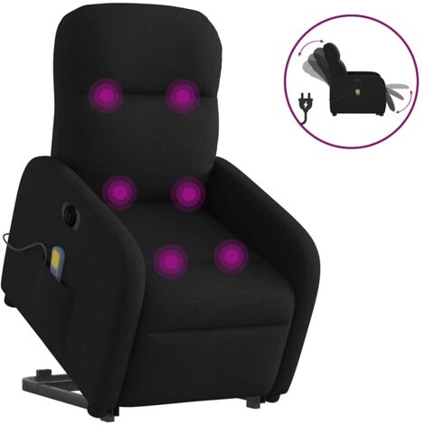 Fauteuil inclinable de massage électrique-Chaise de relaxation-Fauteuil Relax Noir Tissu 739552