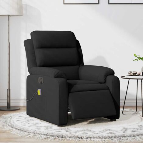 Fauteuil inclinable de massage électrique-Chaise de relaxation-Fauteuil Relax noir velours 320189
