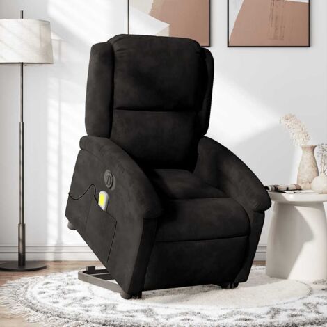 Fauteuil inclinable de massage électrique-Chaise de relaxation-Fauteuil Relax noir velours 629949
