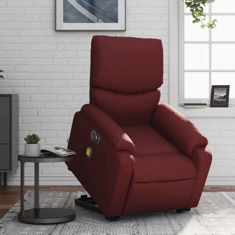 Fauteuil inclinable de massage électrique-Chaise de relaxation-Fauteuil Relax rouge bordeaux 856866