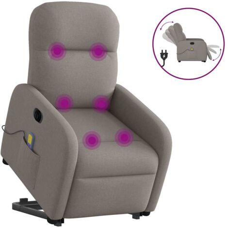 Fauteuil inclinable de massage électrique-Chaise de relaxation-Fauteuil Relax Taupe Tissu 287769
