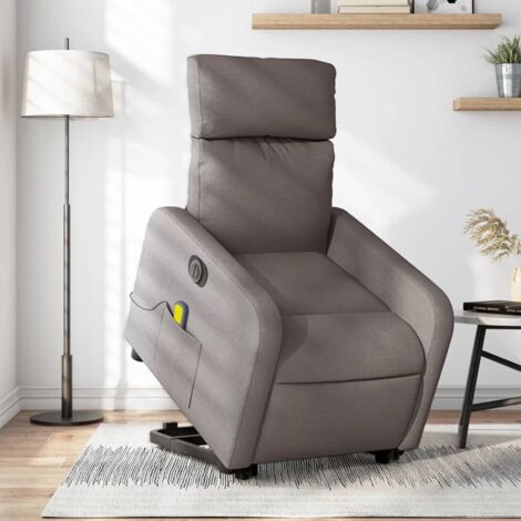 Fauteuil inclinable de massage électrique-Chaise de relaxation-Fauteuil Relax Taupe Tissu 568502