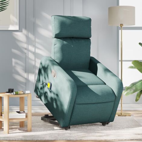 Fauteuil inclinable de massage électrique-Chaise de relaxation-Fauteuil Relax Vert foncé Tissu 252872