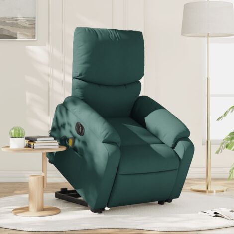 Fauteuil inclinable de massage électrique-Chaise de relaxation-Fauteuil Relax Vert foncé Tissu 470118