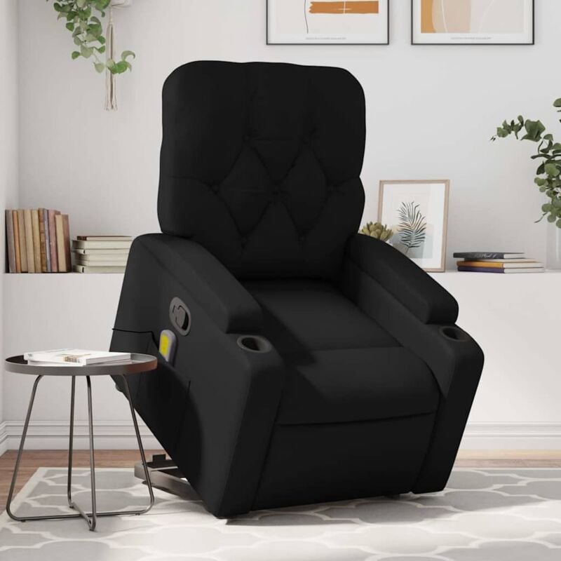 Vidaxl - Fauteuil inclinable de massage Noir Similicuir