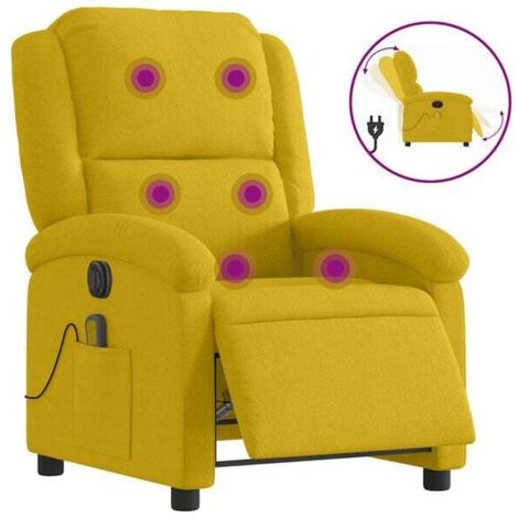 Fauteuil inclinable de massage électrique en velours jaune