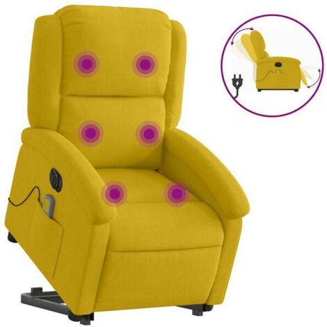 Fauteuil inclinable de massage électrique en velours jaune