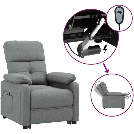 Fauteuil inclinable de massage électrique, Fauteuil de relaxation confort détente, Chaise de Salle de Séjour Gris foncé Tissu ZSD79687