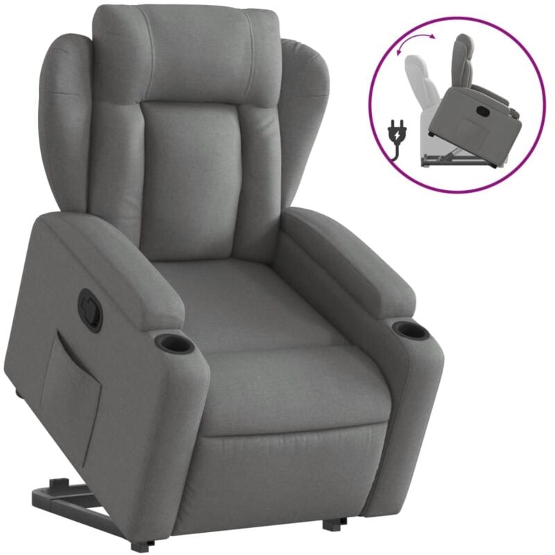 Vidaxl - Fauteuil inclinable Gris foncé Tissu