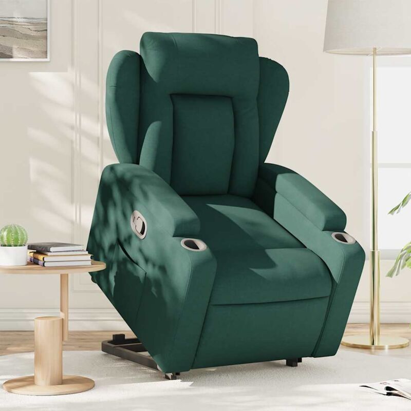 Vidaxl - Fauteuil inclinable vert foncé tissu