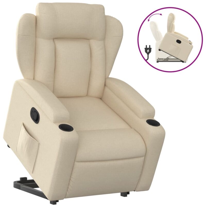 Fauteuil inclinable Crème Tissu
