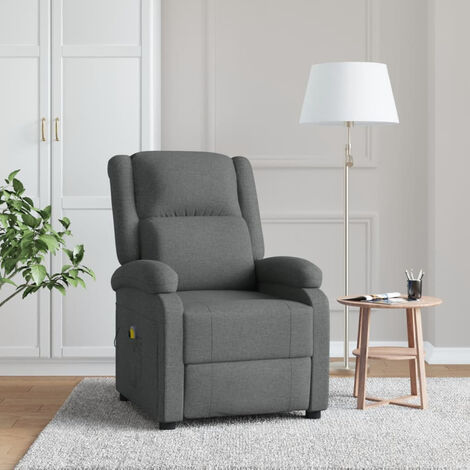 Fauteuil inclinable de massage Gris foncé Tissu