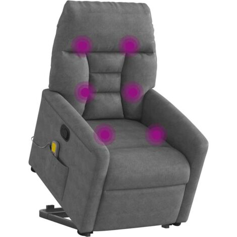 Fauteuil inclinable de massage gris foncé tissu microfibre vidaXL
