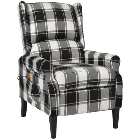 Fauteuil de Massage Inclinable Tissu Meuble Salle de Séjour Multicolore