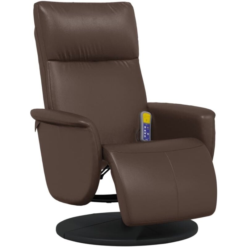 Vidaxl - Fauteuil inclinable de massage repose-pieds marron similicuir