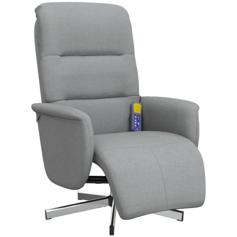 Vidaxl - Fauteuil inclinable de massage et repose-pieds gris clair tissu
