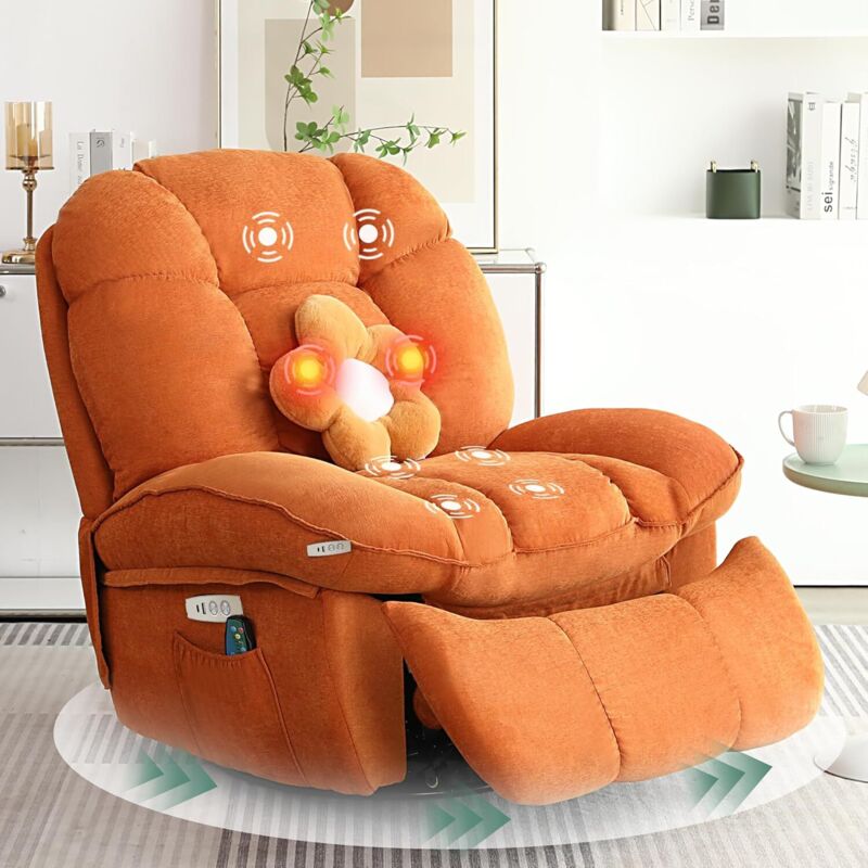 Fauteuil inclinable électrique avec fonction de massage et de chauffage, adapté au salon, à la chambre à coucher