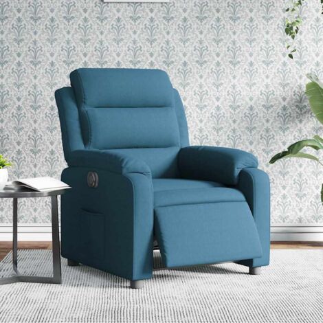 Fauteuil inclinable électrique-Chaise de relaxation-Fauteuil Relax bleu velours 641060