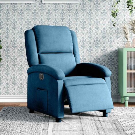 Fauteuil inclinable électrique-Chaise de relaxation-Fauteuil Relax bleu velours 683144