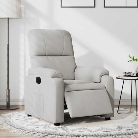 Fauteuil inclinable électrique-Chaise de relaxation-Fauteuil Relax gris clair tissu microfibre 791837
