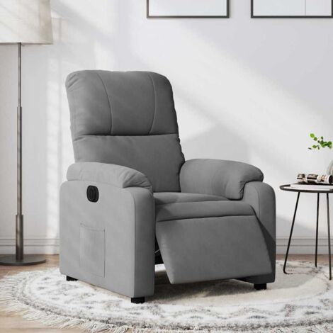 Fauteuil inclinable électrique-Chaise de relaxation-Fauteuil Relax gris foncé tissu microfibre 911977