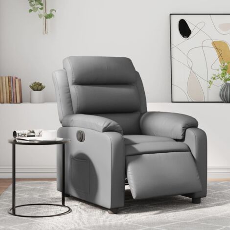 Fauteuil inclinable électrique-Chaise de relaxation-Fauteuil Relax Gris Similicuir 410783
