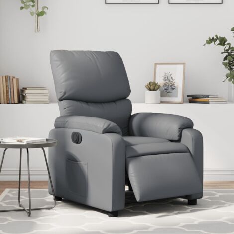 Fauteuil inclinable électrique-Chaise de relaxation-Fauteuil Relax Gris Similicuir 663242