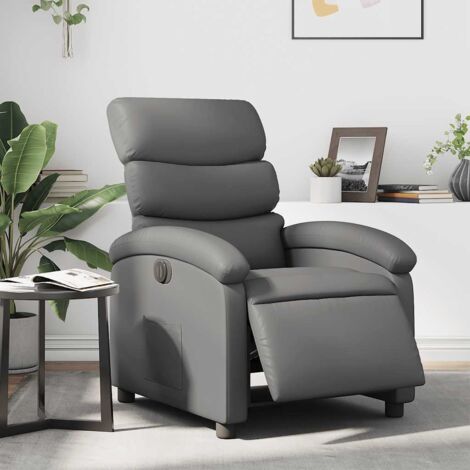 Fauteuil inclinable électrique-Chaise de relaxation-Fauteuil Relax Gris Similicuir 716074