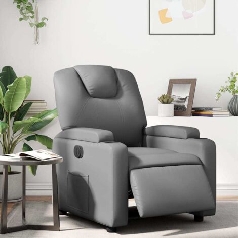Fauteuil inclinable électrique-Chaise de relaxation-Fauteuil Relax Gris Similicuir 877630