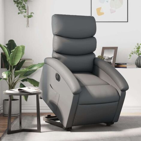 Fauteuil inclinable électrique-Chaise de relaxation-Fauteuil Relax gris similicuir 955945