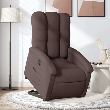 Fauteuil inclinable électrique-Chaise de relaxation-Fauteuil Relax marron foncé tissu 150896