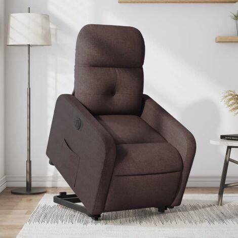 Fauteuil inclinable électrique-Chaise de relaxation-Fauteuil Relax marron foncé tissu 184449