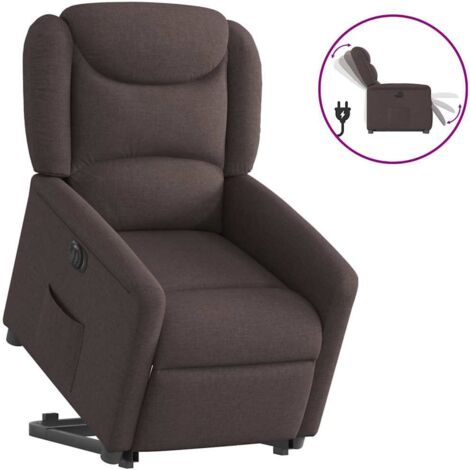 Fauteuil inclinable électrique-Chaise de relaxation-Fauteuil Relax marron foncé tissu 376382