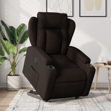 Fauteuil inclinable électrique-Chaise de relaxation-Fauteuil Relax marron foncé tissu 395495