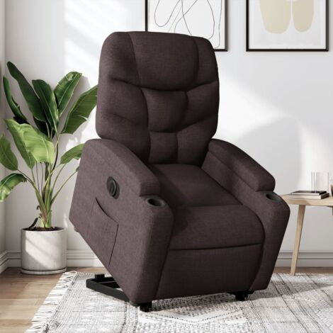 Fauteuil inclinable électrique-Chaise de relaxation-Fauteuil Relax marron foncé tissu 456800