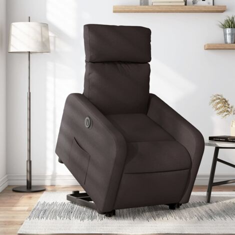 Fauteuil inclinable électrique-Chaise de relaxation-Fauteuil Relax marron foncé tissu 629353