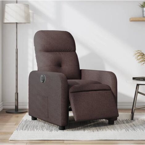 Fauteuil inclinable électrique-Chaise de relaxation-Fauteuil Relax Marron foncé Tissu 642912