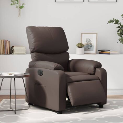Fauteuil inclinable électrique-Chaise de relaxation-Fauteuil Relax Marron Similicuir 102946