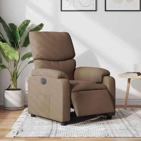 Fauteuil inclinable électrique-Chaise de relaxation-Fauteuil Relax Marron Tissu 154207