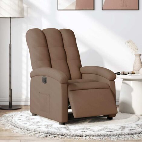Fauteuil inclinable électrique-Chaise de relaxation-Fauteuil Relax Marron Tissu 616191