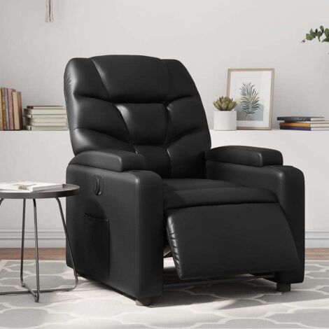 Fauteuil inclinable électrique-Chaise de relaxation-Fauteuil Relax Noir Similicuir 109524