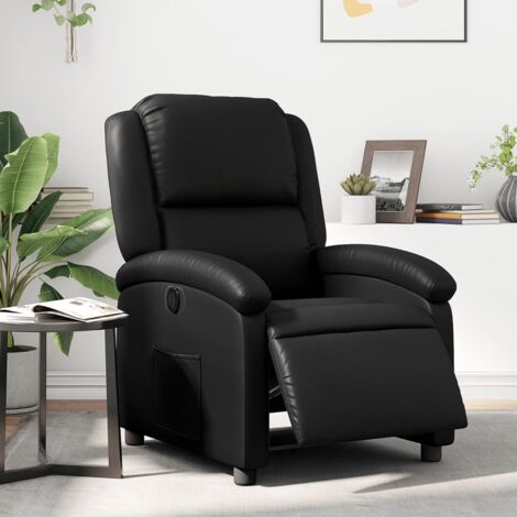 Fauteuil inclinable électrique-Chaise de relaxation-Fauteuil Relax Noir Similicuir 396123