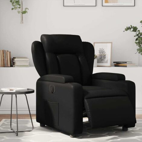 Fauteuil inclinable électrique-Chaise de relaxation-Fauteuil Relax Noir Similicuir 416803