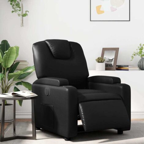 Fauteuil inclinable électrique-Chaise de relaxation-Fauteuil Relax Noir Similicuir 564466