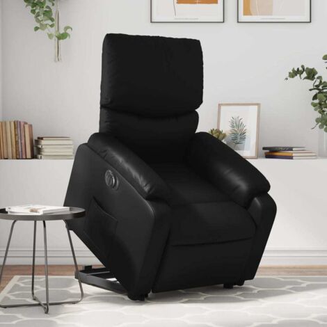 Fauteuil inclinable électrique-Chaise de relaxation-Fauteuil Relax noir similicuir 616318