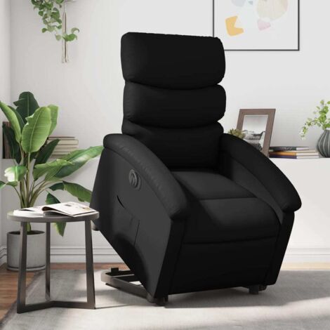 Fauteuil inclinable électrique-Chaise de relaxation-Fauteuil Relax noir similicuir 630951
