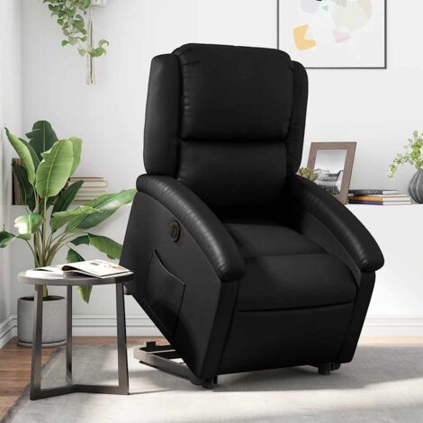 Fauteuil inclinable électrique-Chaise de relaxation-Fauteuil Relax noir similicuir 704084