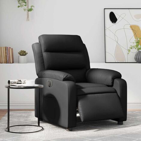 Fauteuil inclinable électrique-Chaise de relaxation-Fauteuil Relax Noir Similicuir 721287