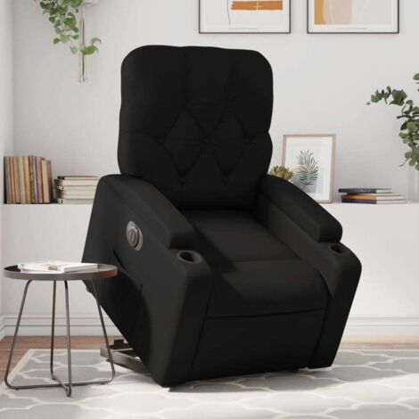 Fauteuil inclinable électrique-Chaise de relaxation-Fauteuil Relax noir similicuir 901454