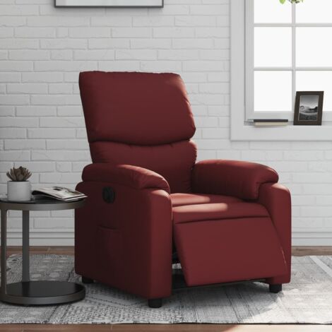 Fauteuil inclinable électrique-Chaise de relaxation-Fauteuil Relax Rouge bordeaux Similicuir 170391